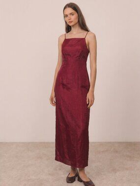 Vintage Made in Canada Shimmer Column Dress | 90s Minimalist | Sz 6